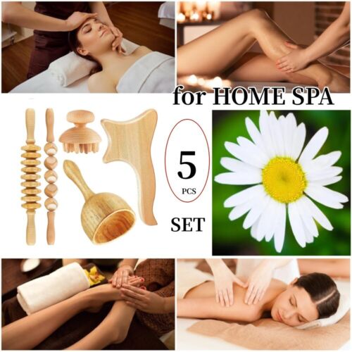 5pcs set Wood Therapy Massage Tool Maderoterapia Kit Lymphatic Drainage Massager