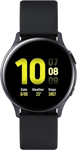 Samsung Galaxy Watch Active2 Bluetooth Aluminium 44 mm -Sleep Monitor, Aqua Black (UK Version)